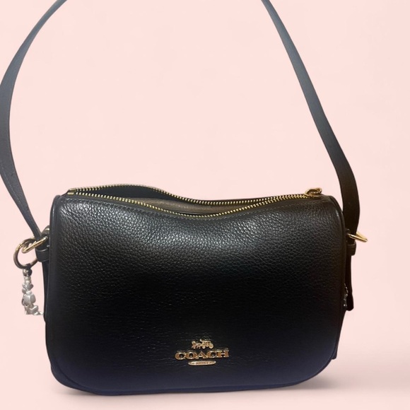 Coach Black Crossbody Bag with Gold Accents - Picture 1 of 5